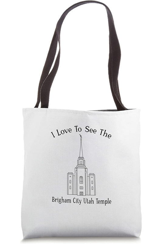 Brigham City Utah Temple Tote Bag - Happy Style (English) US