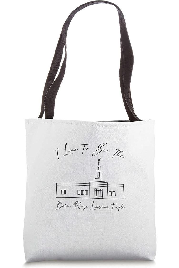 Baton Rouge Louisiana Temple Tote Bag - Calligraphy Style (English) US
