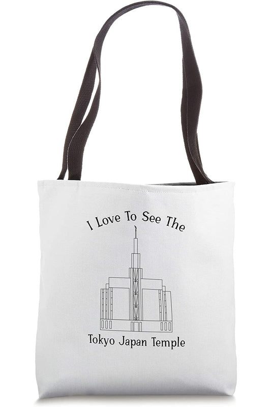Tokyo Japan Temple Tote Bag - Happy Style (English) US