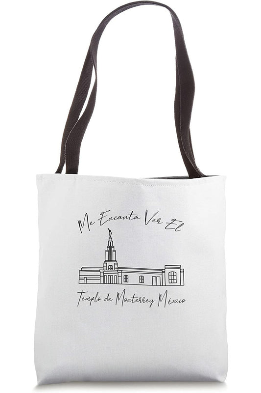 Monterrey Mexico Temple Tote Bag - Calligraphy Style (Spanish) US
