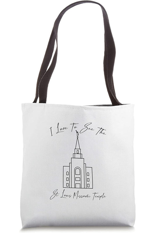 St Louis Missouri Temple Tote Bag - Calligraphy Style (English) US
