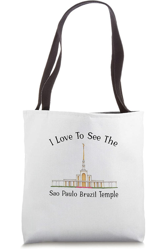 Sao Paulo Brazil Temple Tote Bag - Happy Style (English) US