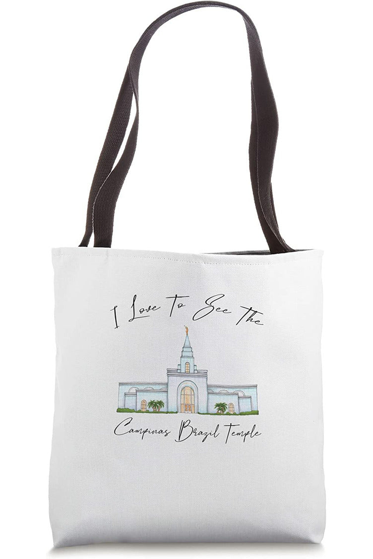 Campinas Brazil Temple Tote Bag - Calligraphy Style (English) US