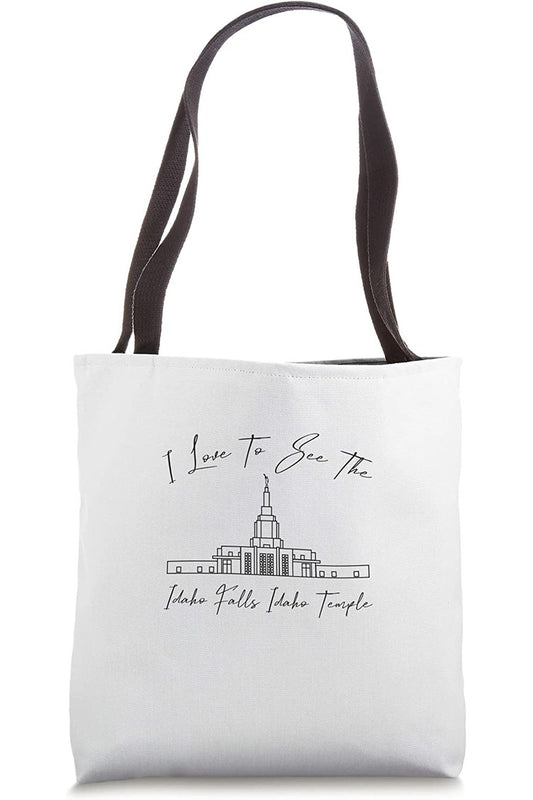 Idaho Falls Idaho Temple Tote Bag - Calligraphy Style (English) US