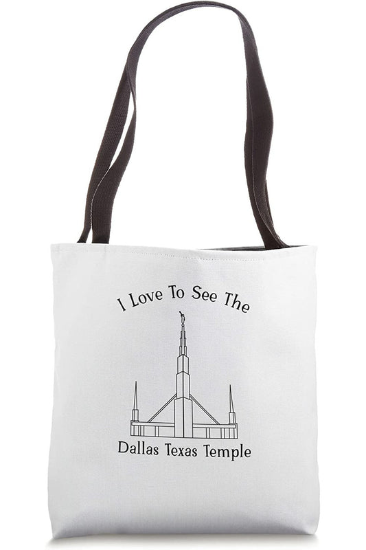 Dallas Texas Temple Tote Bag - Happy Style (English) US