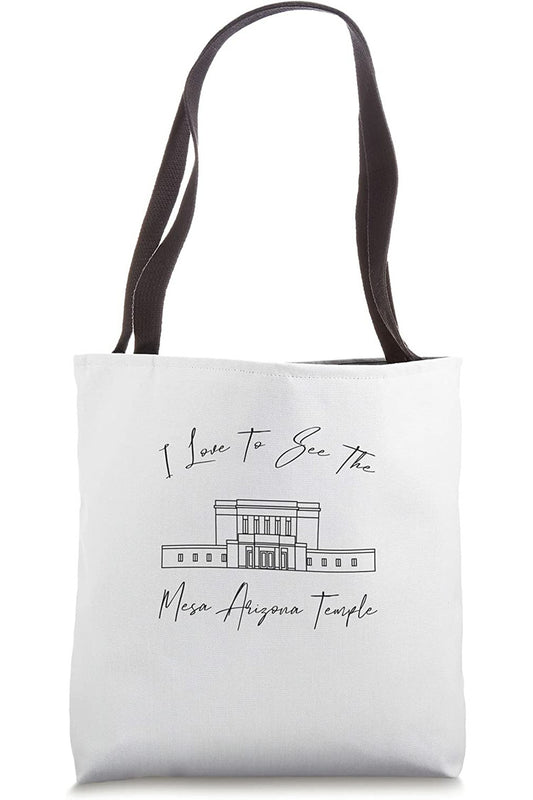 Mesa Arizona Temple Tote Bag - Calligraphy Style (English) US