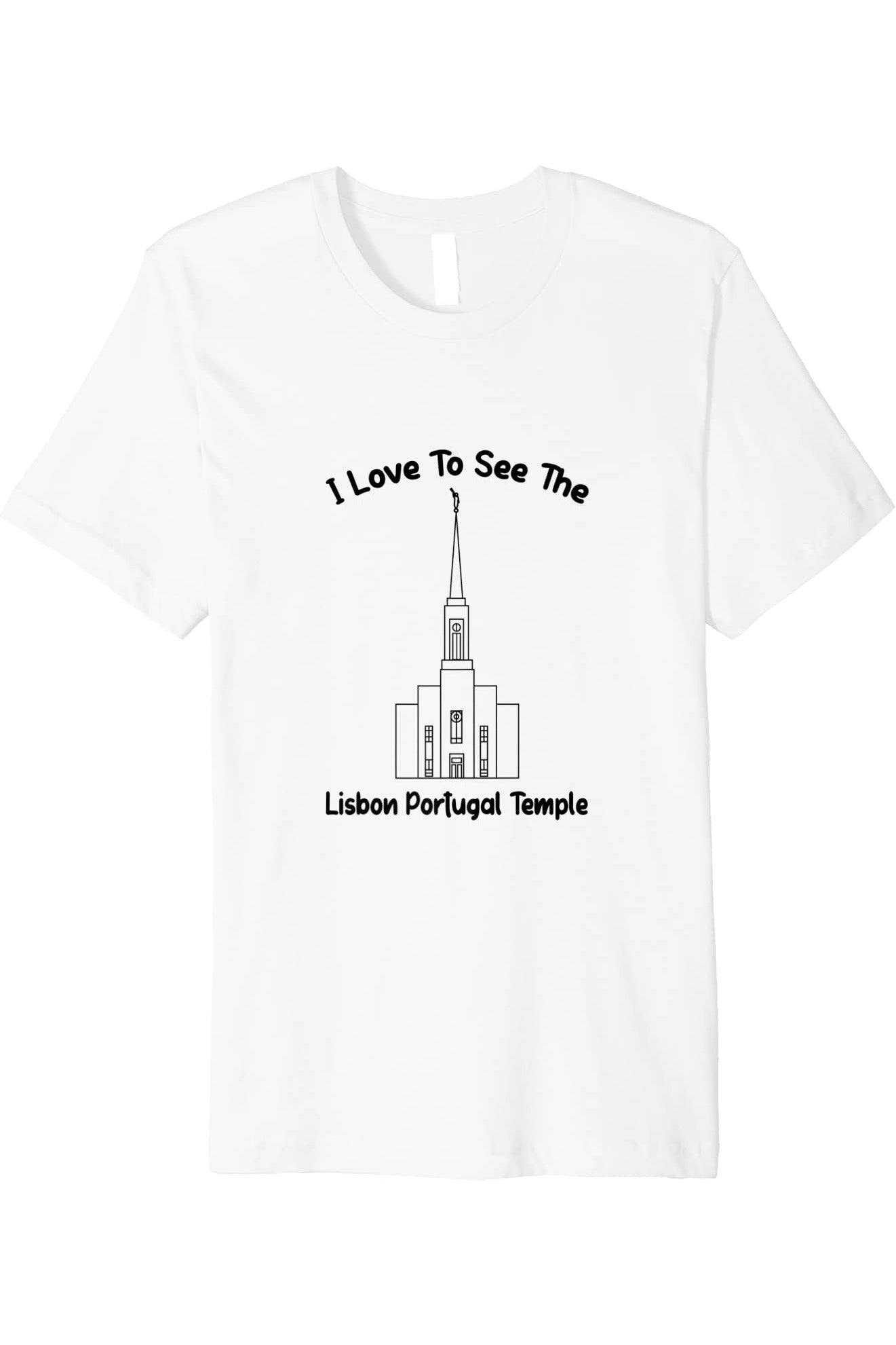 Lisbon Portugal Temple T-Shirt - Premium - Primary Style (English) US