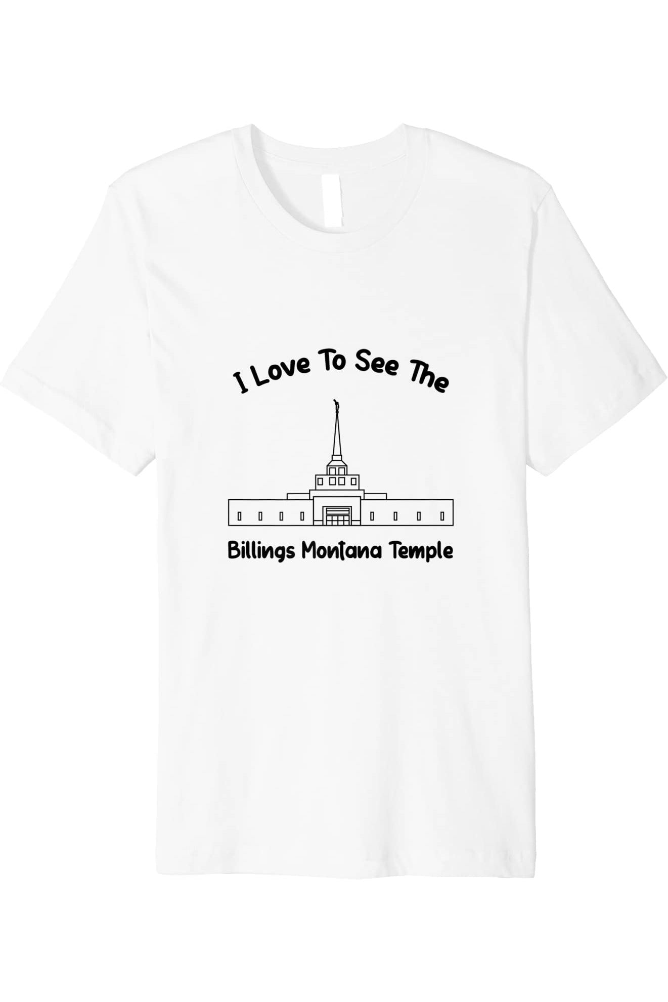 Billings Montana Temple T-Shirt - Premium -  Style (English) US
