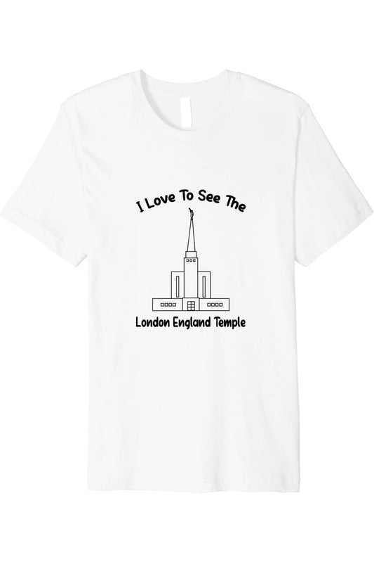 London England Temple T-Shirt - Premium - Primary Style (English) US