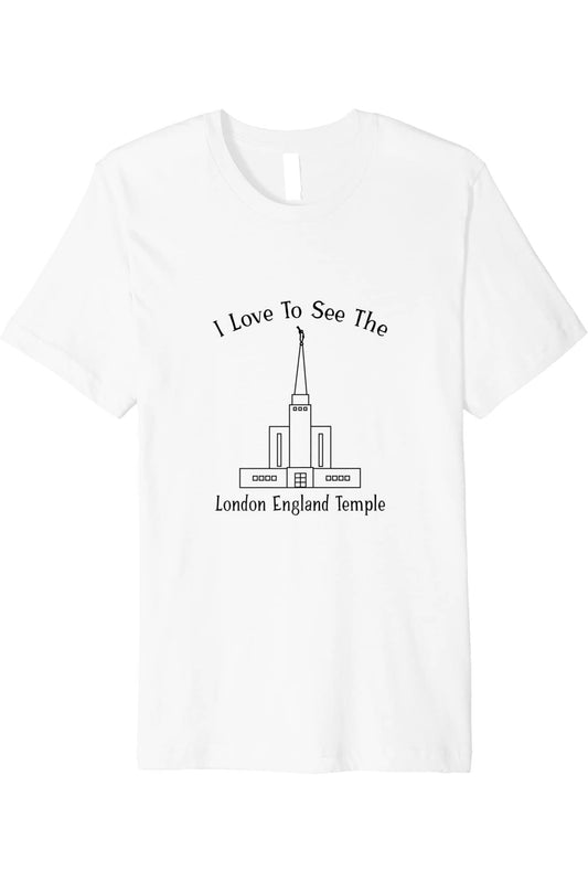 London England Temple T-Shirt - Premium - Happy Style (English) US