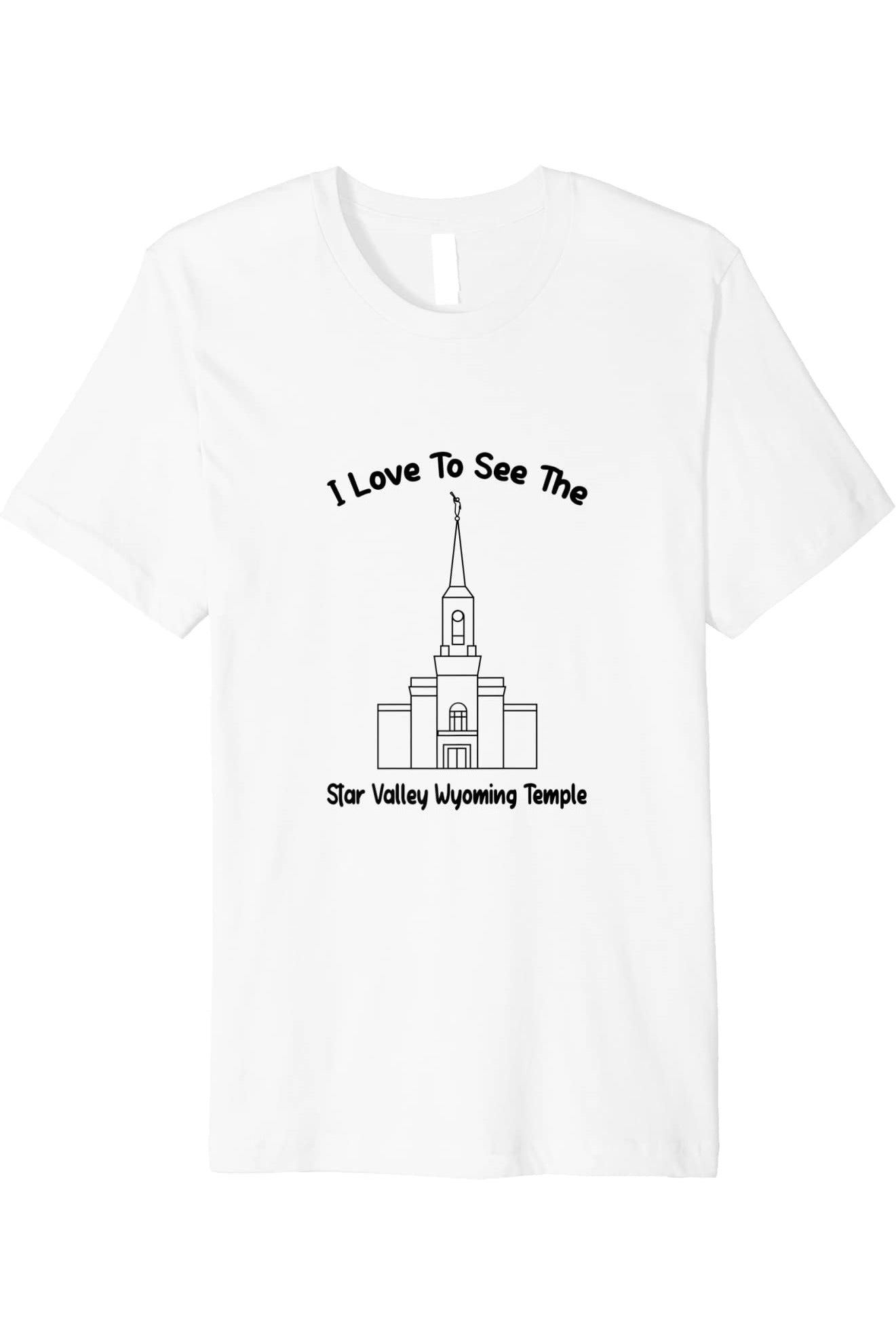 Star Valley Wyoming Temple T-Shirt - Premium - Primary Style (English) US