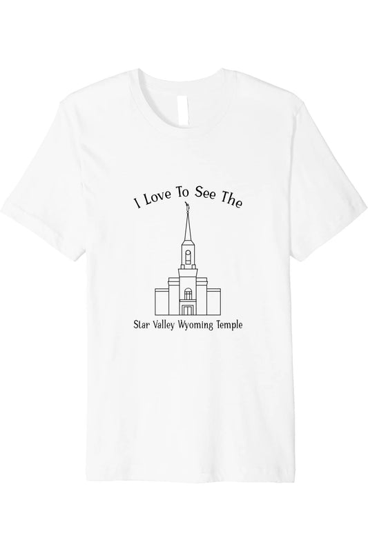 Star Valley Wyoming Temple T-Shirt - Premium - Happy Style (English) US