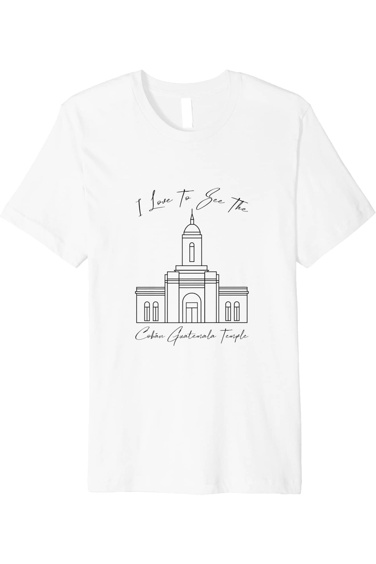 Coban Guatemala Temple T-Shirt - Premium - Calligraphy Style (English) US
