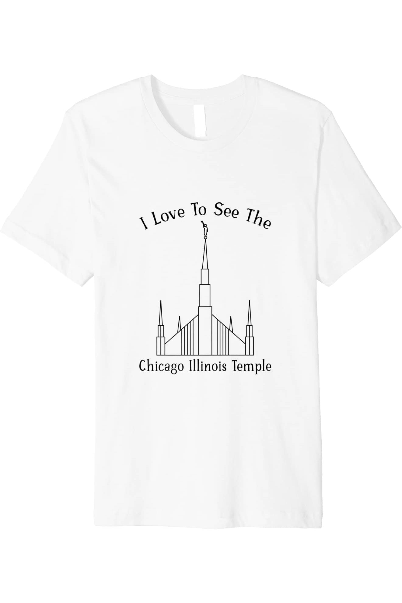 Chicago Illinois Temple T-Shirt - Premium - Happy Style (English) US