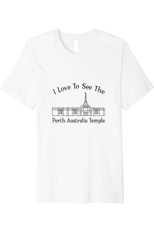 Perth Australia Temple T-Shirt - Premium - Happy Style (English) US