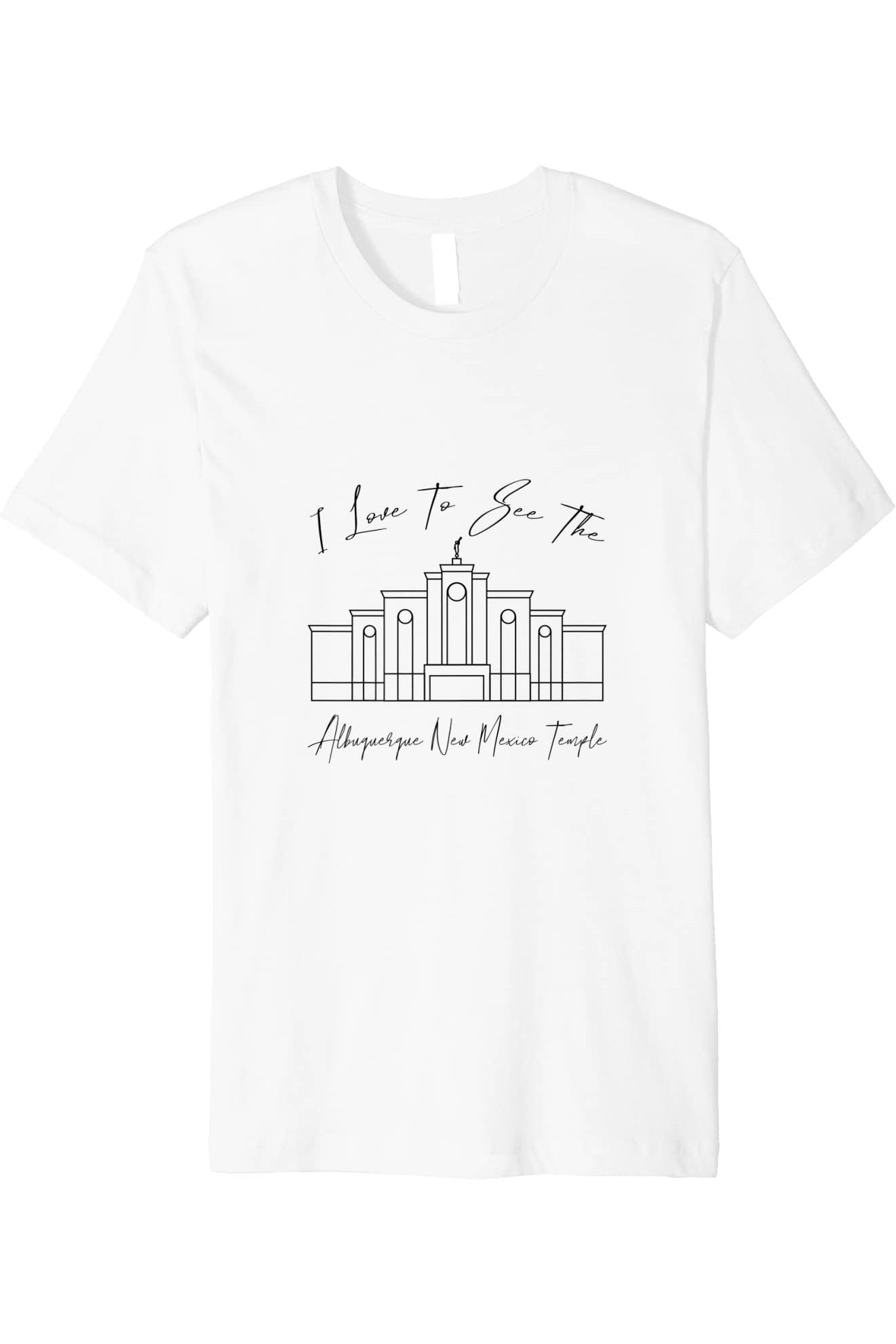 Albuquerque New Mexico Temple T-Shirt - Premium - Calligraphy Style (English) US