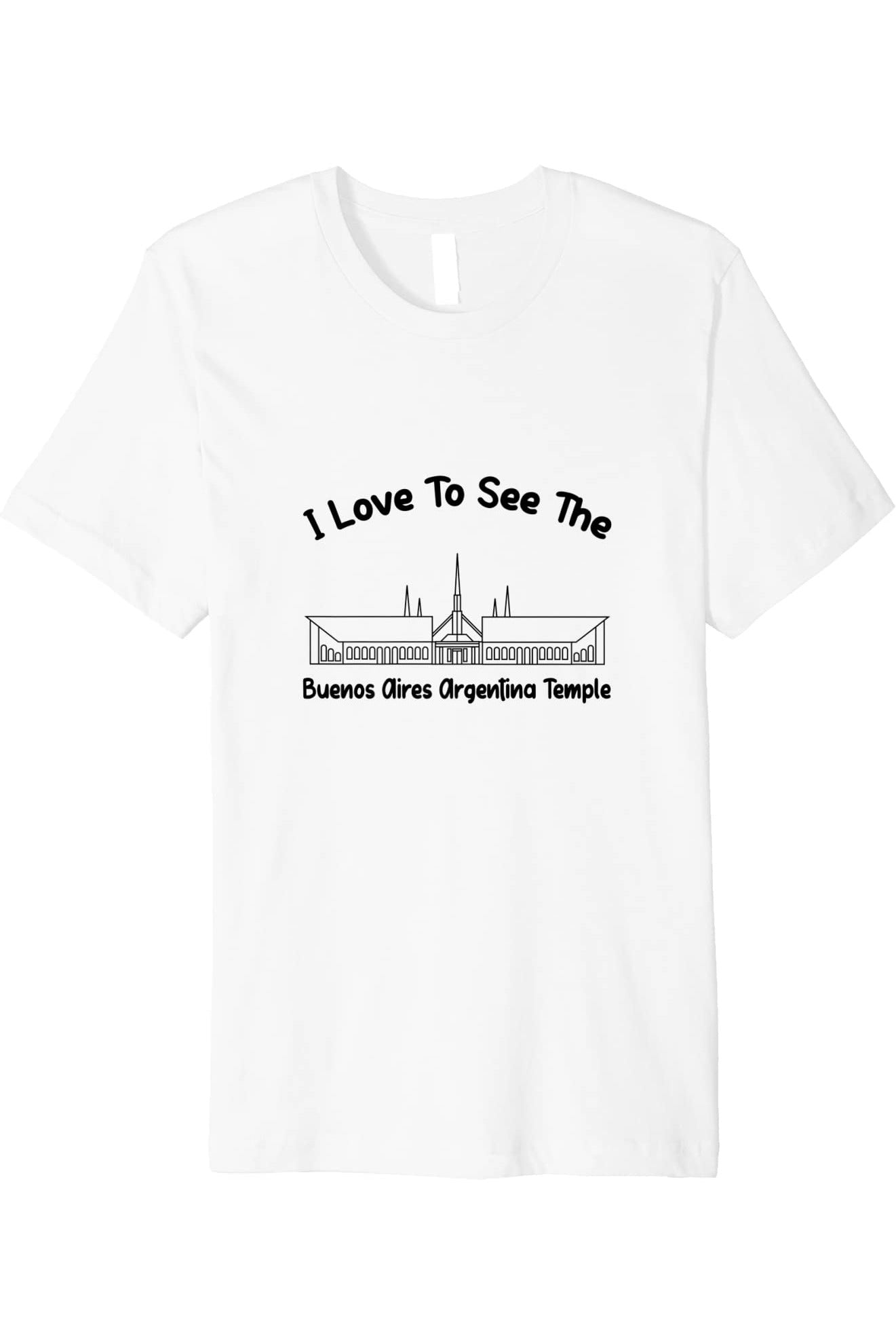 Buenos Aires Argentina Temple T-Shirt - Premium - Primary Style (English) US