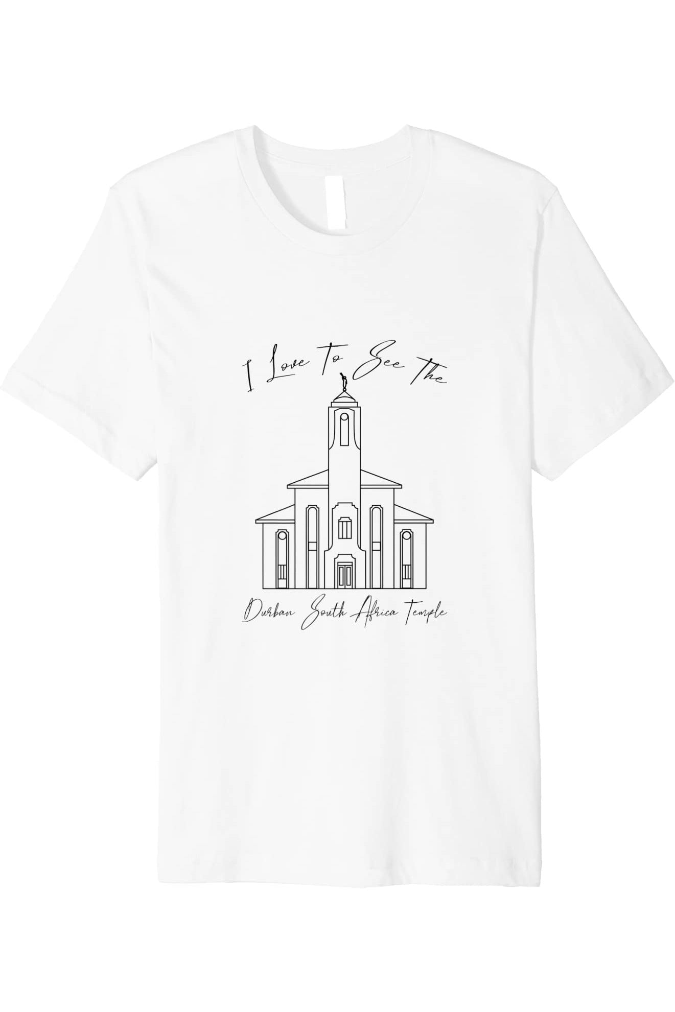 Durban South Africa Temple T-Shirt - Premium - Calligraphy Style (English) US
