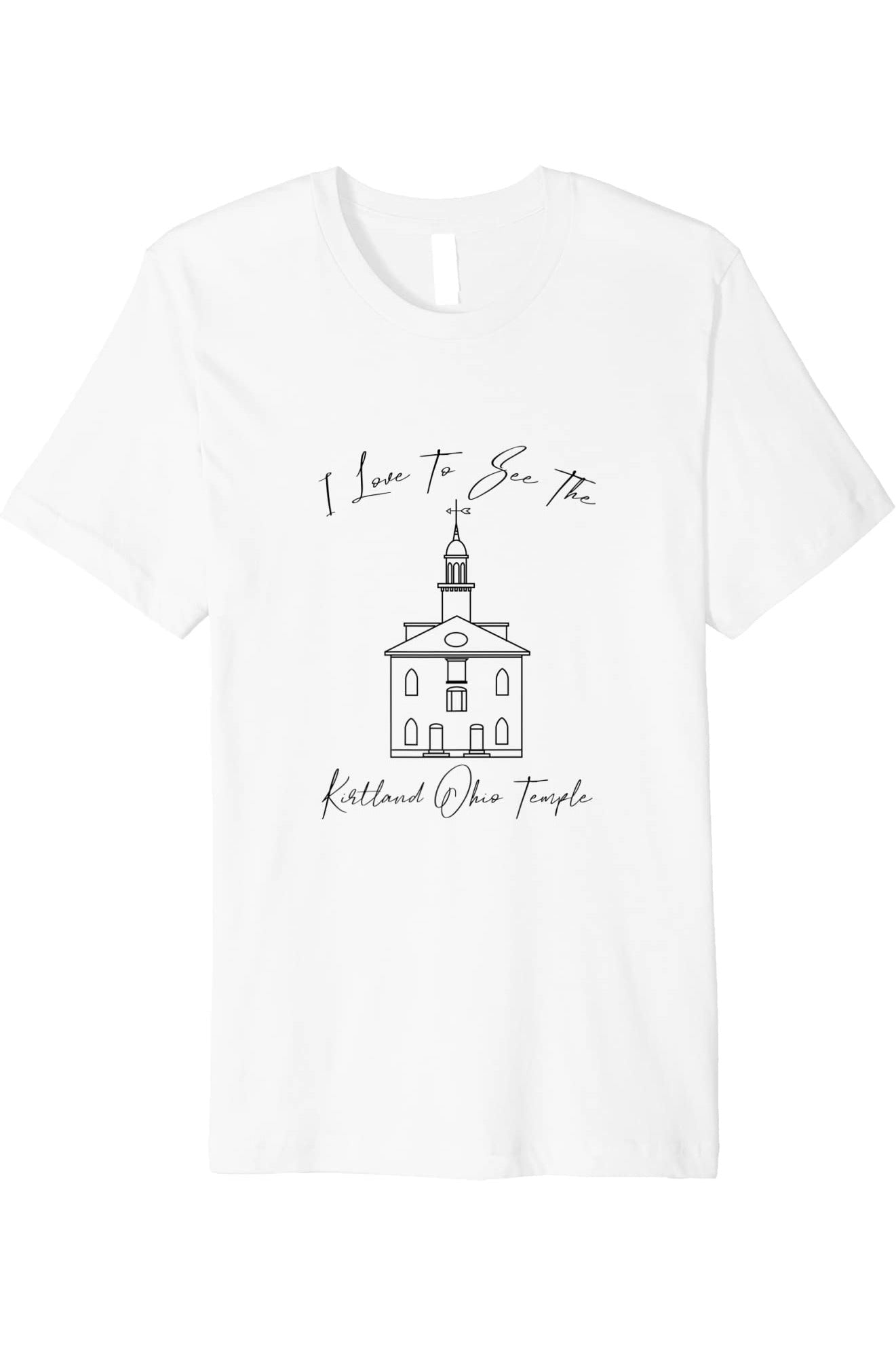 Kirtland Ohio Temple T-Shirt - Premium - Calligraphy Style (English) US