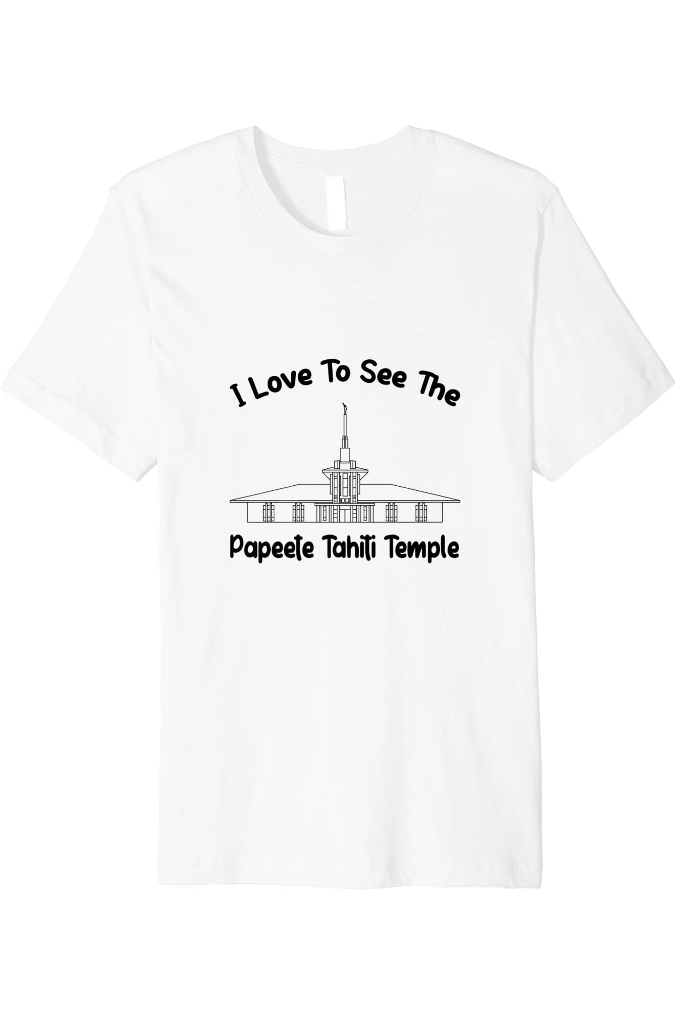 Papeete Tahiti Temple T-Shirt - Premium - Primary Style (English) US