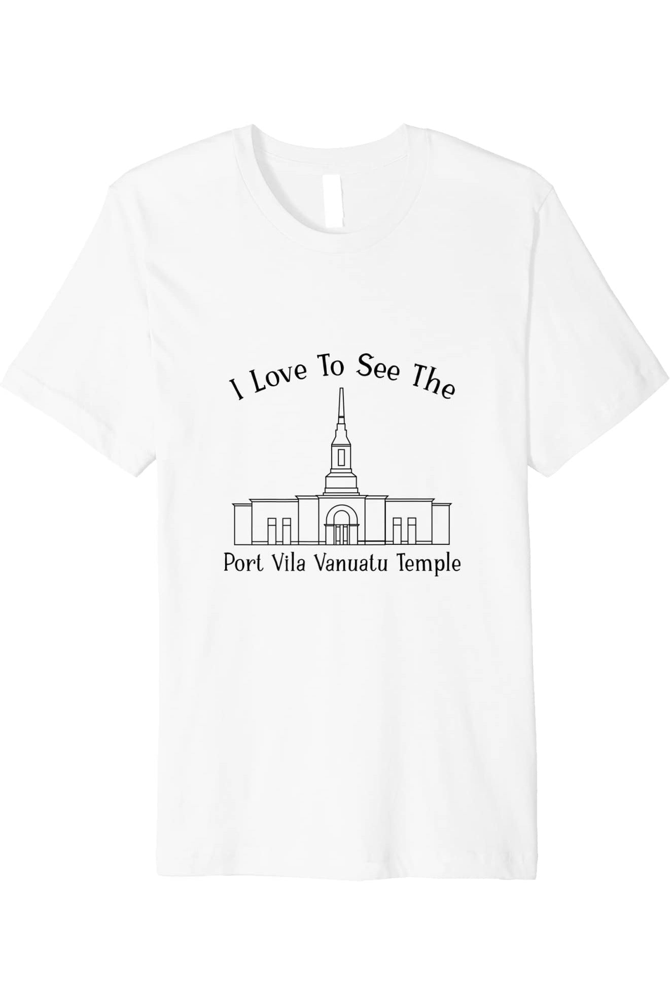Port Vila Vanuatu Temple T-Shirt - Premium - Happy Style (English) US