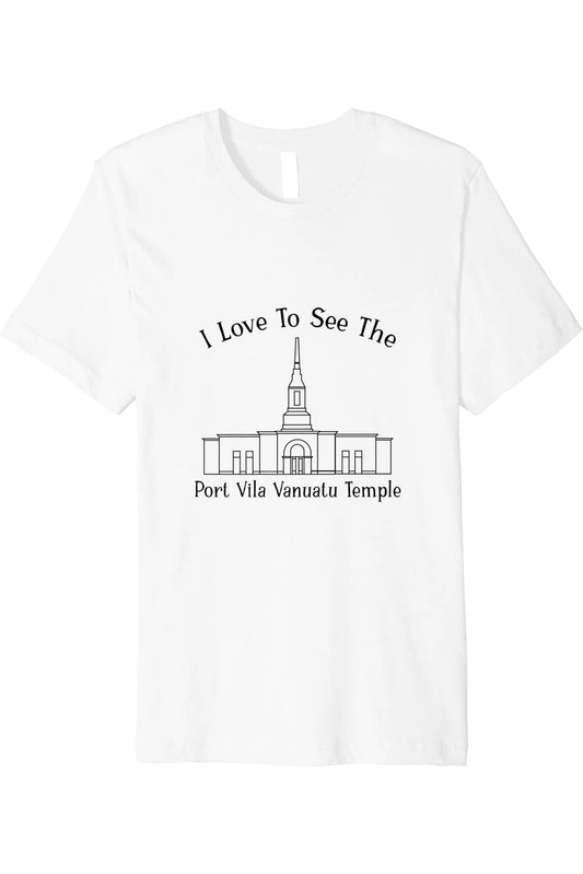 Port Vila Vanuatu Temple T-Shirt - Premium - Happy Style (English) US