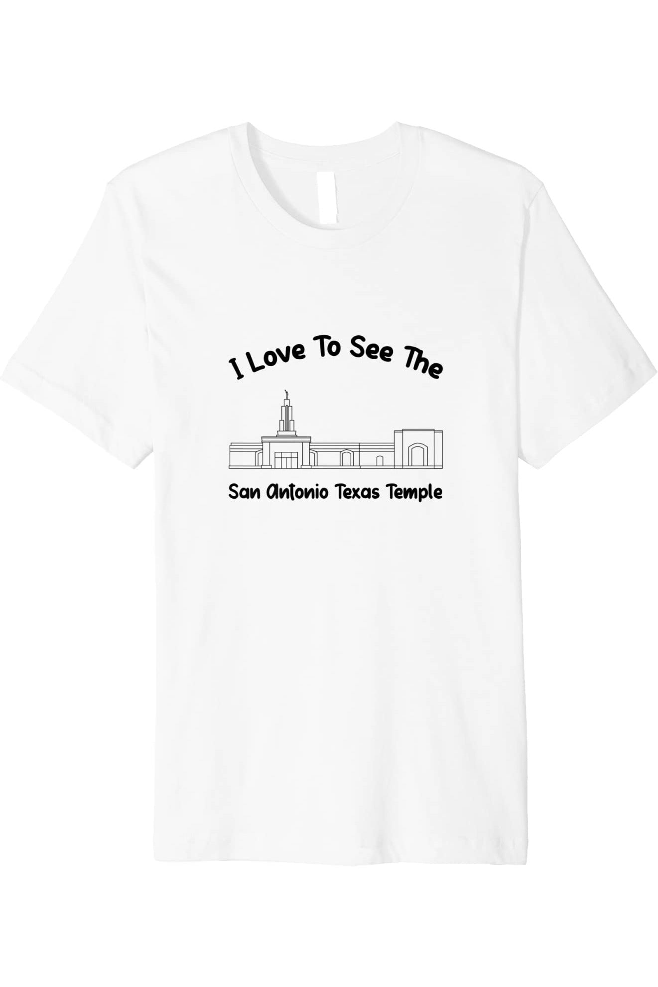 San Antonio Texas Temple T-Shirt - Premium - Primary Style (English) US