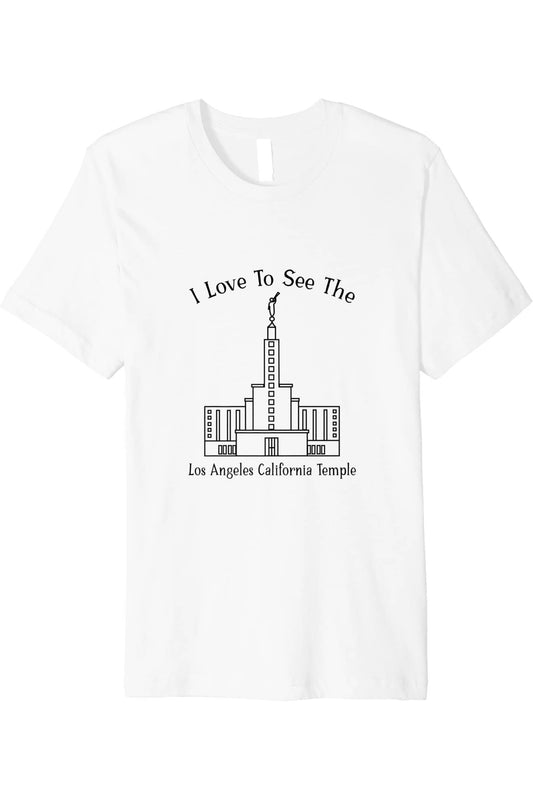 Los Angeles California Temple T-Shirt - Premium - Happy Style (English) US