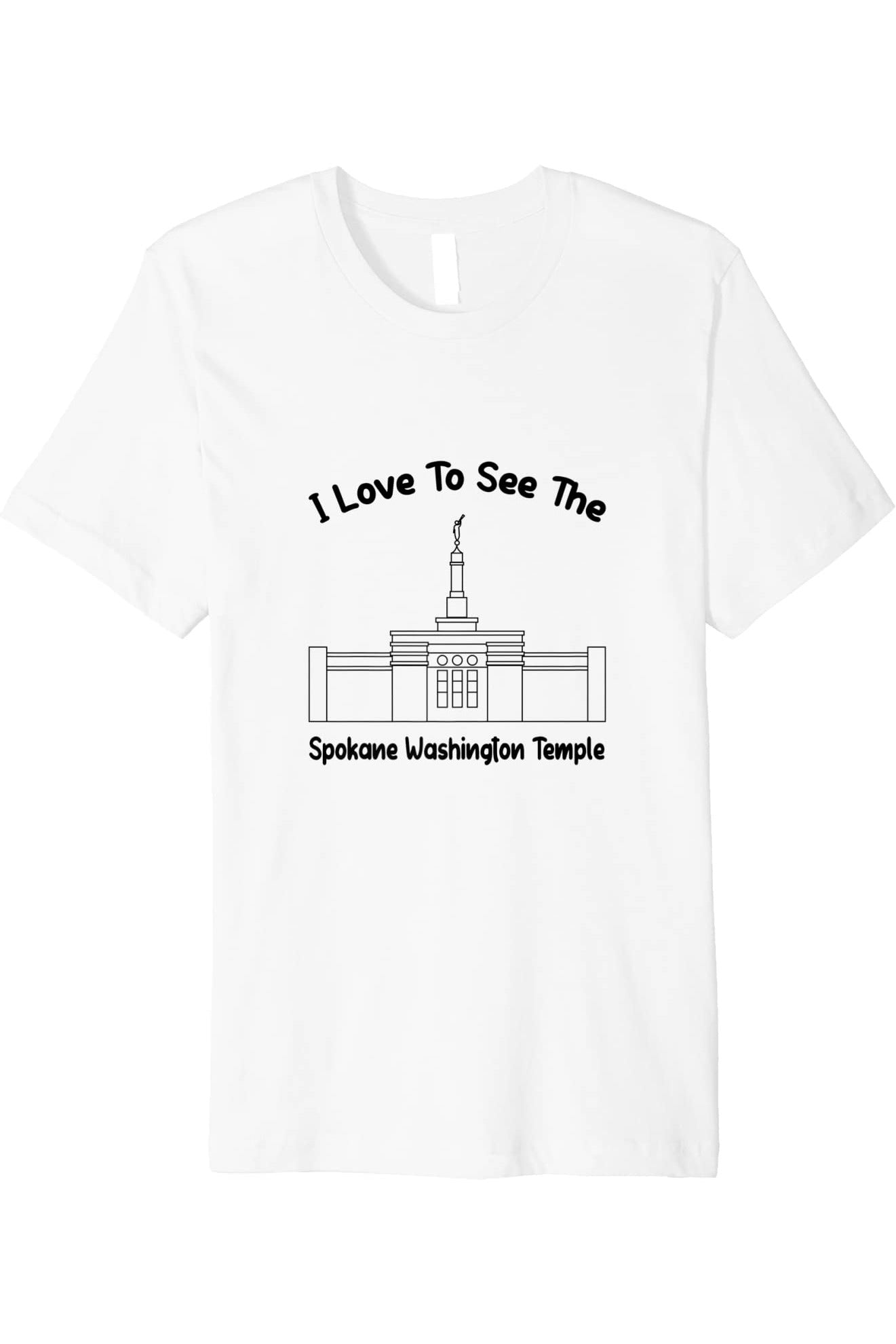 Spokane Washington Temple T-Shirt - Premium - Primary Style (English) US