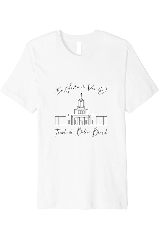 Belem Brazil Temple T-Shirt - Premium - Calligraphy Style (Portuguese) US