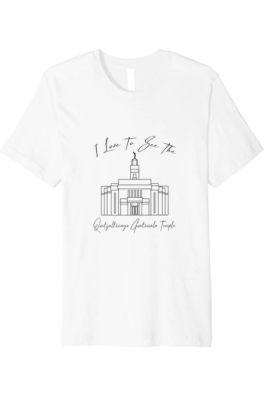 Quetzaltenango Guatemala Temple T-Shirt - Premium - Calligraphy Style (English) US