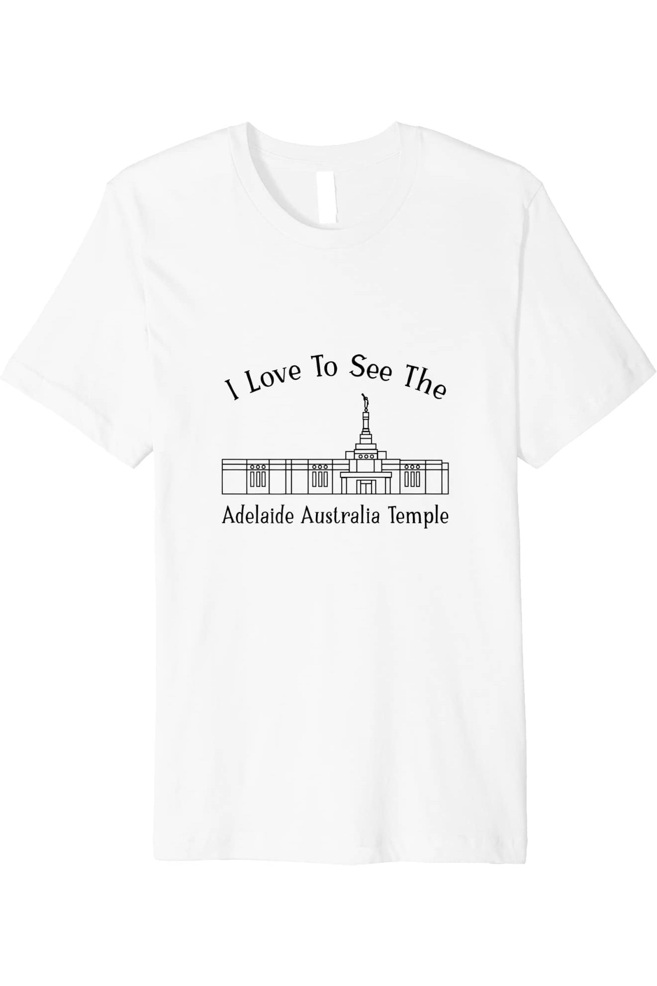 Adelaide Australia Temple T-Shirt - Premium - Happy Style (English) US