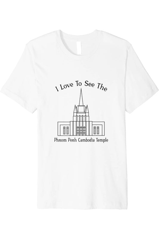 Phnom Penh Cambodia Temple T-Shirt - Premium - Happy Style (English) US