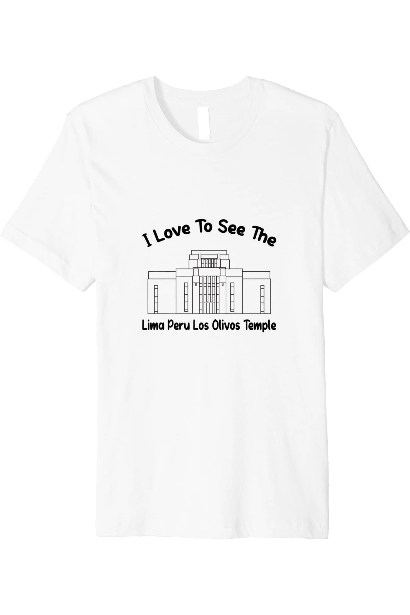 Lima Peru Los Olivos Temple T-Shirt - Premium - Primary Style (English) US