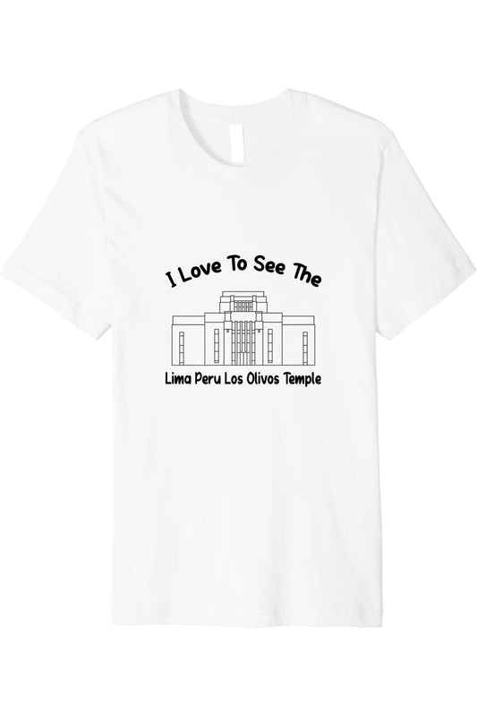Lima Peru Los Olivos Temple T-Shirt - Premium - Primary Style (English) US