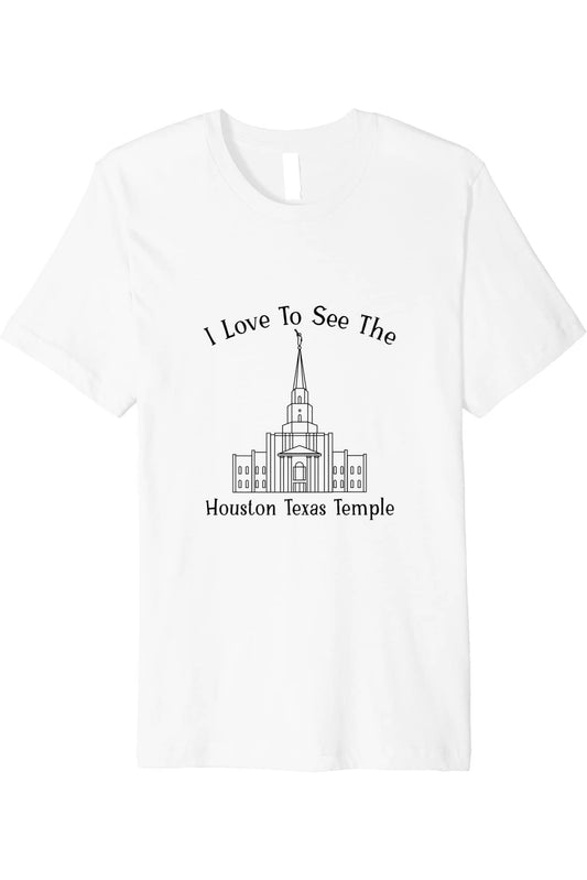 Houston Texas Temple T-Shirt - Premium - Happy Style (English) US