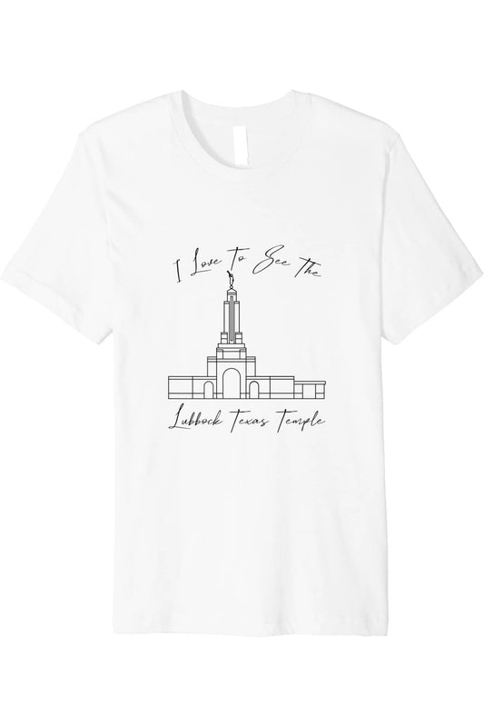 Lubbock Texas Temple T-Shirt - Premium - Calligraphy Style (English) US