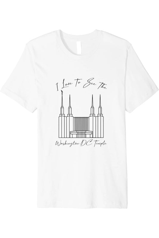 Washington DC Temple T-Shirt - Premium - Calligraphy Style (English) US