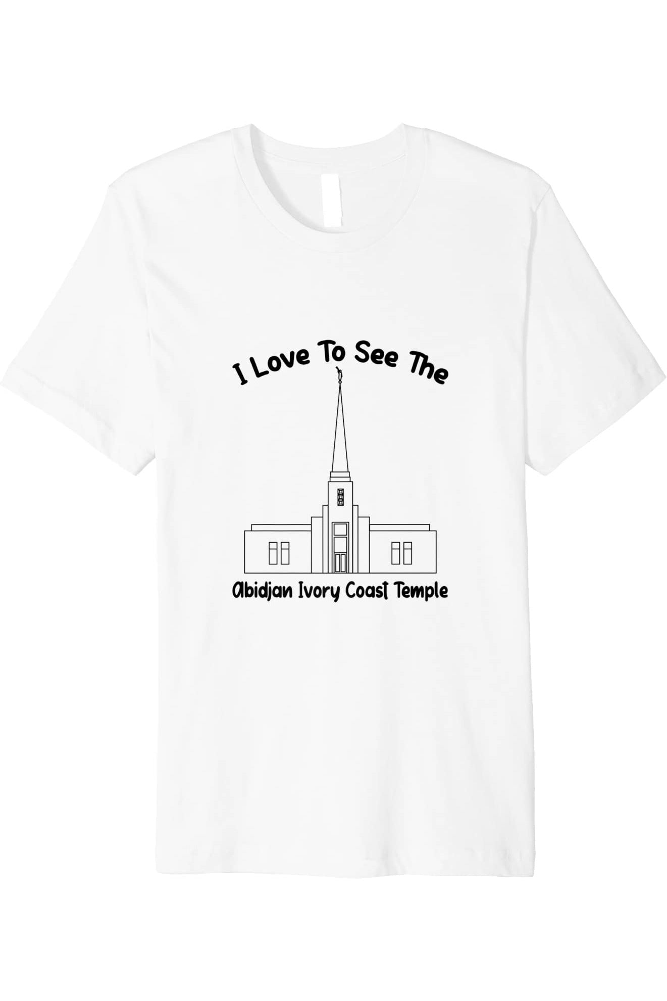 Abidjan Ivory Coast Temple T-Shirt - Premium - Primary Style (English) US