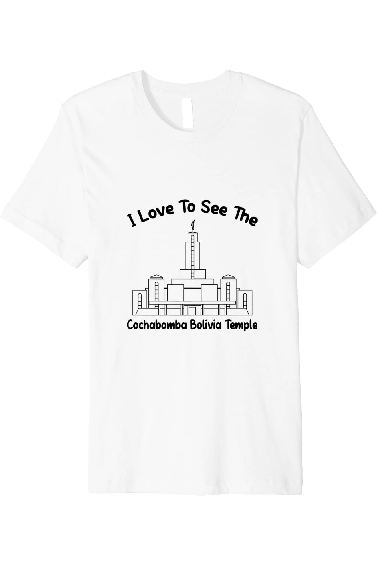 Cochabamba Bolivia Temple T-Shirt - Premium - Primary Style (English) US