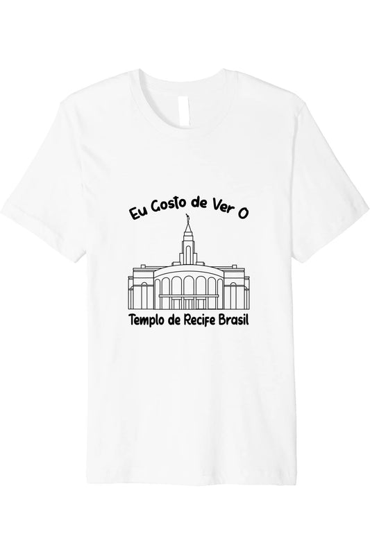 Recife Brazil Temple T-Shirt - Premium - Primary Style (Portuguese) US