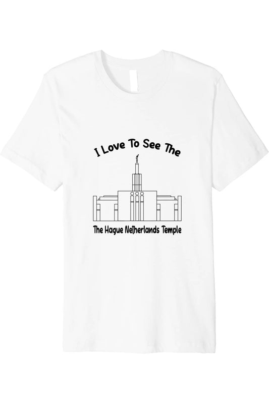 The Hague Netherlands Temple T-Shirt - Premium - Primary Style (English) US
