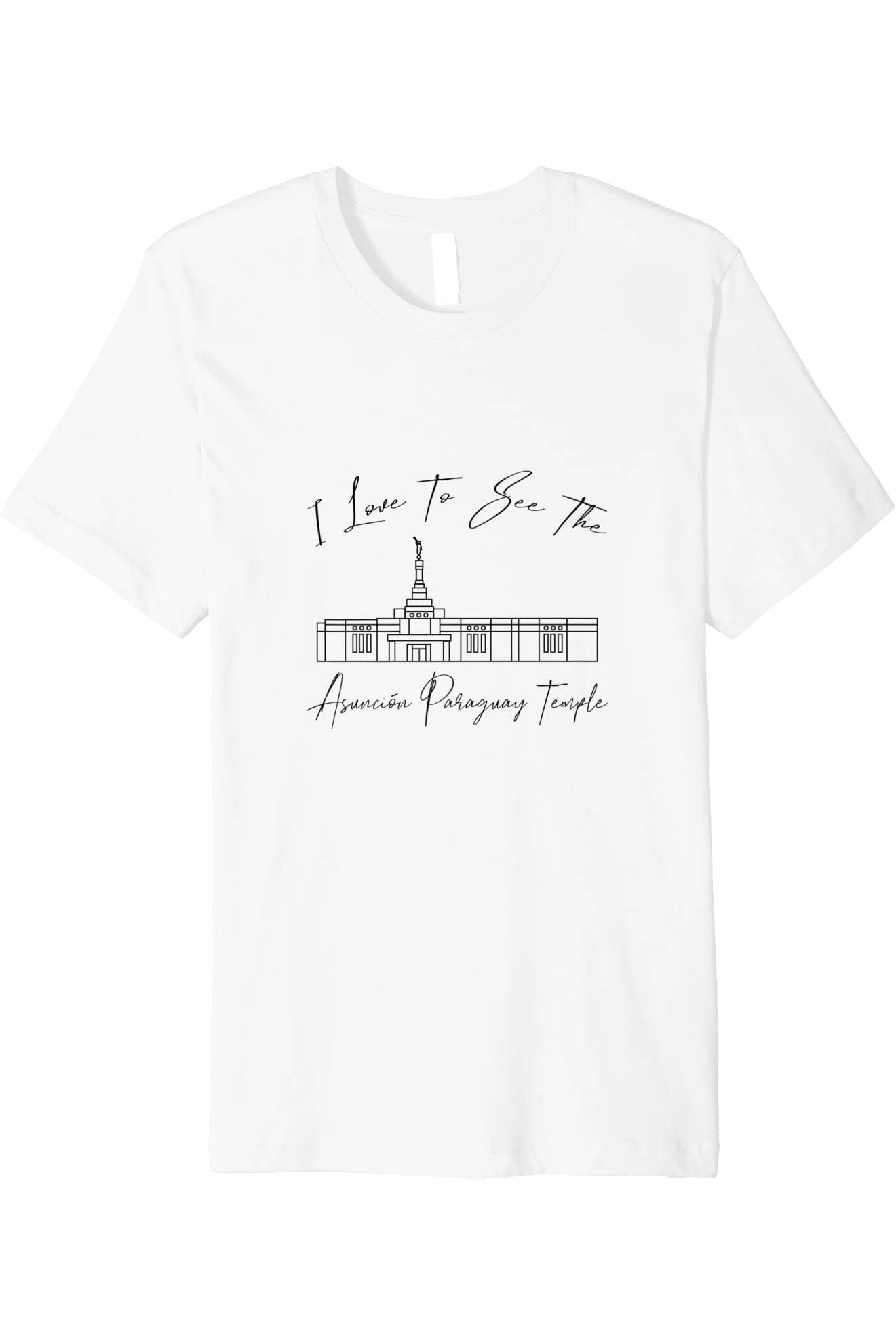 Asuncion Paraguay Temple T-Shirt - Premium - Calligraphy Style (English) US