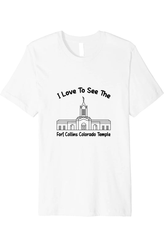 Fort Collins Colorado Temple T-Shirt - Premium - Primary Style (English) US