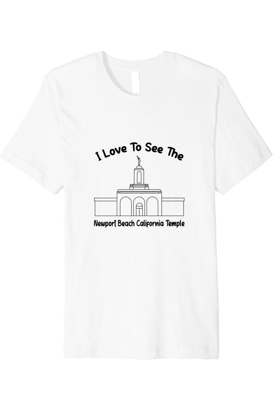 Newport Beach California Temple T-Shirt - Premium - Primary Style (English) US