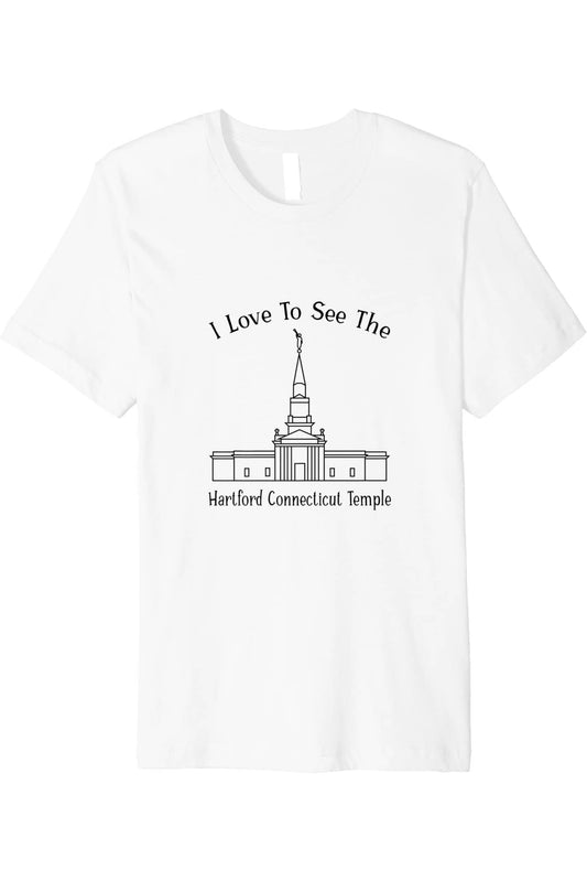 Hartford Connecticut Temple T-Shirt - Premium - Happy Style (English) US
