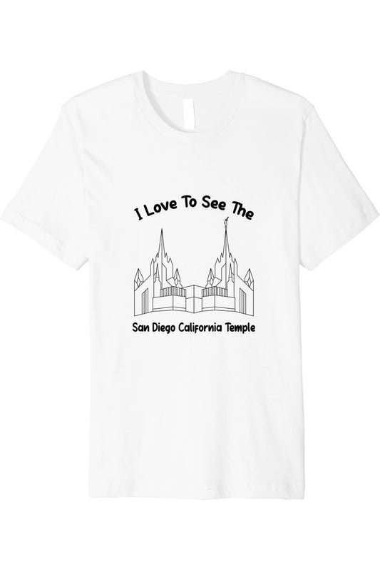 San Diego California Temple T-Shirt - Premium - Primary Style (English) US