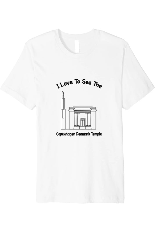 Copenhagen Denmark Temple T-Shirt - Premium - Primary Style (English) US