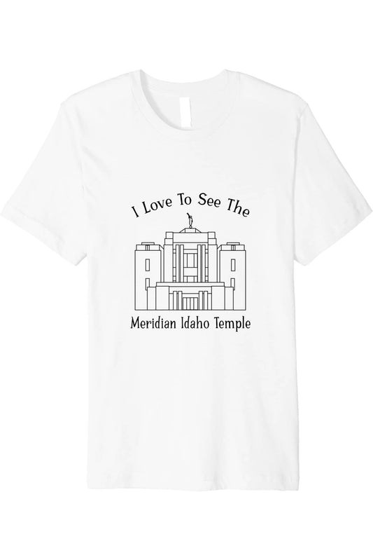 Meridian Idaho Temple T-Shirt - Premium - Happy Style (English) US