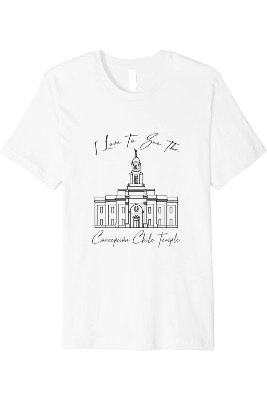 Concepcion Chile Temple T-Shirt - Premium - Calligraphy Style (English) US